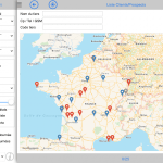 Cartographie client / prospect sur tablette