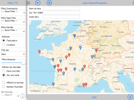 Cartographie client / prospect sur tablette