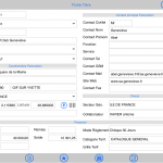 Fiche de contact prospect / client sur tablette