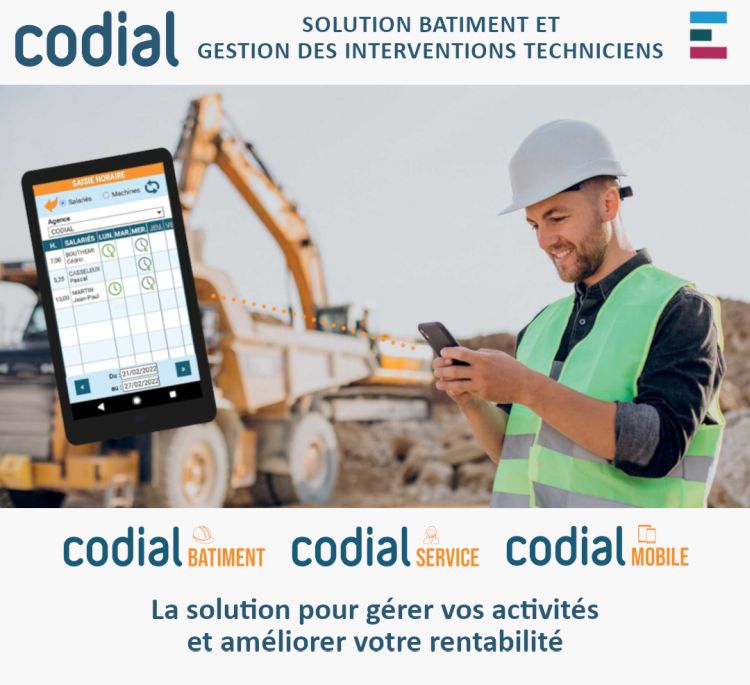 CODIAL Logiciel Bâtiment, Services / interventions, applications mobiles