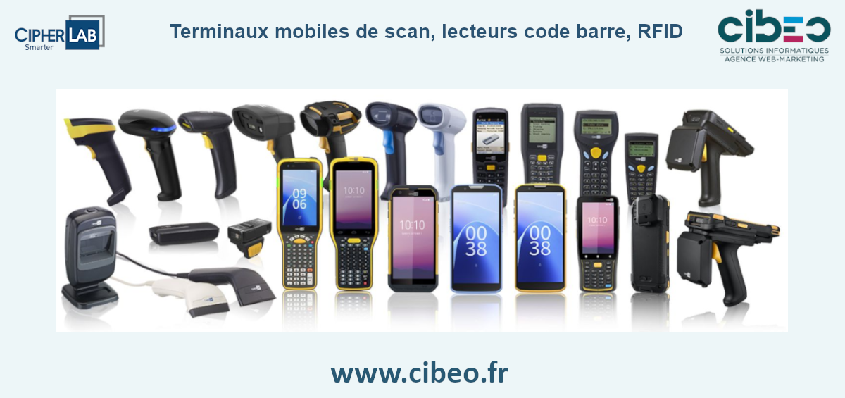 Cipherlab : lecteur code barre, terminal mobile de scan, lecteur optique, RFID Cipherlab : lecteur code barre, terminal mobile de scan, lecteur optique, RFID